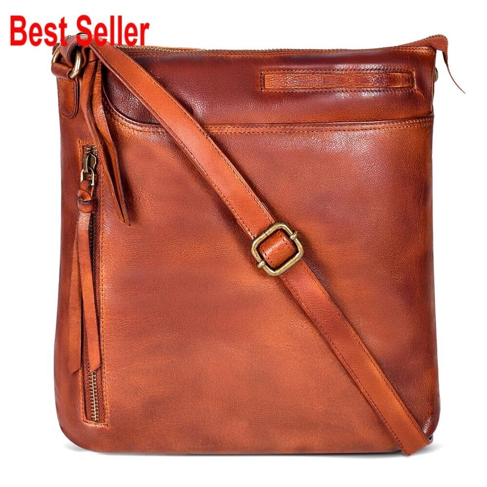 Genuine Leather Crossbody Bag with Adjustable Strap